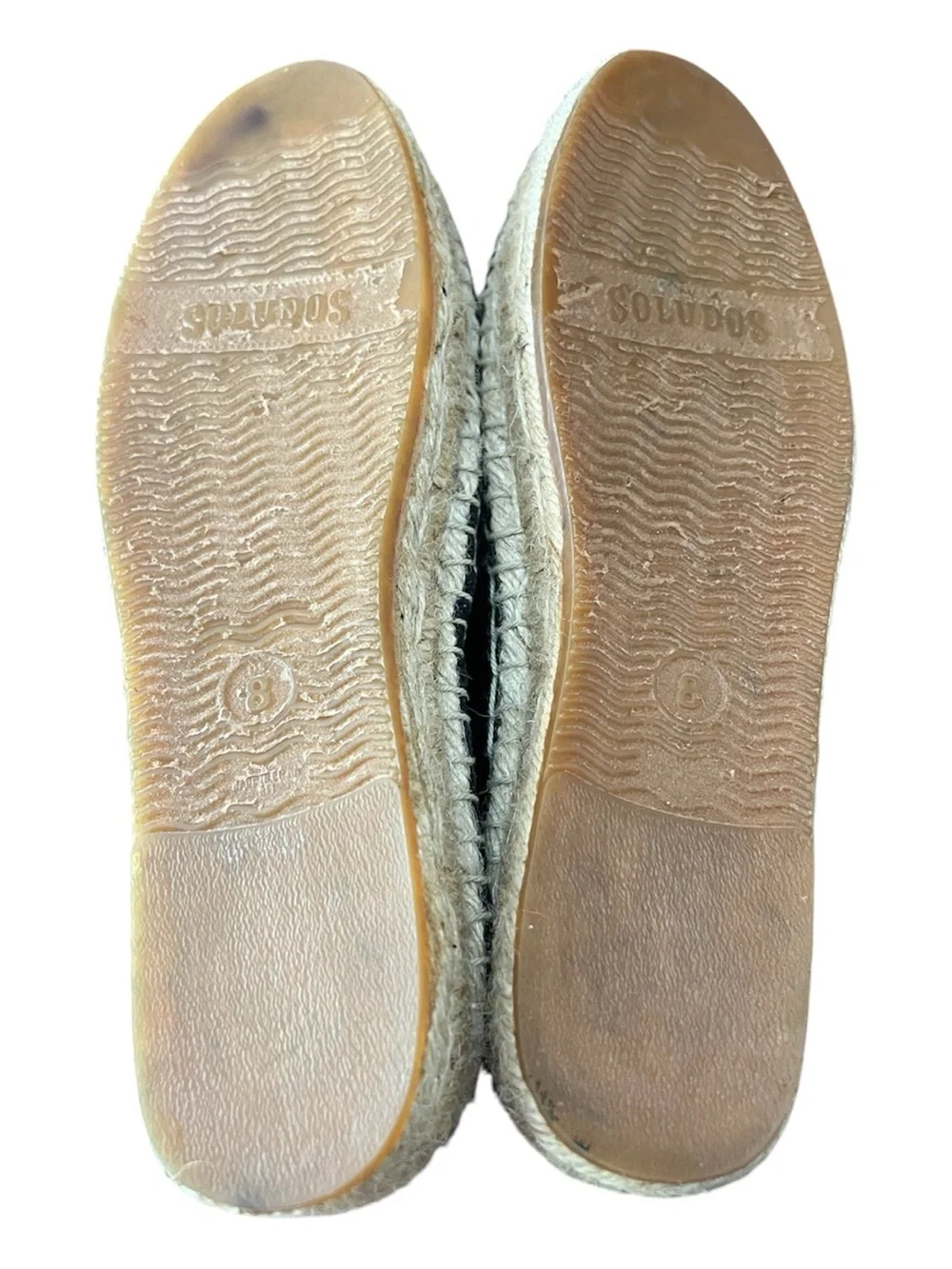 Soludos Espadrilles Womens 8 Black Canvas Slip On Flats Rope Sole